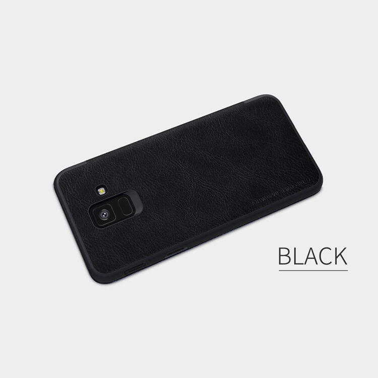 Nillkin Qin bőr flip cover tok Samsung Galaxy A6 (2018) - fekete