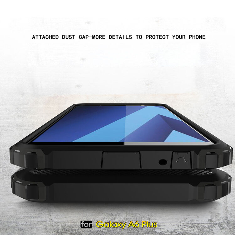 Szuper tartós Armor tok Samsung Galaxy A6 Plus (2018) - rózsaszín-arany