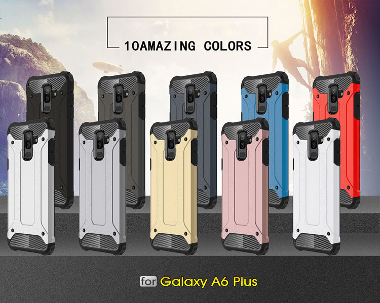 Szuper tartós Armor tok Samsung Galaxy A6 Plus (2018) - rózsaszín-arany