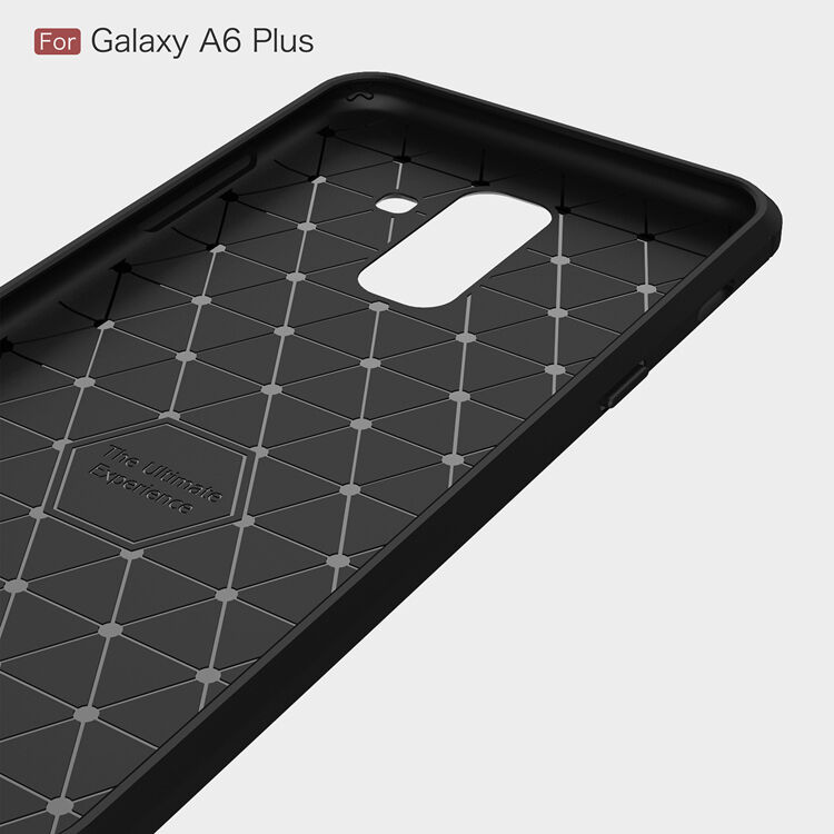 Műanyag tok csiszolt textúrával Samsung Galaxy A6 Plus (2018) - szürke