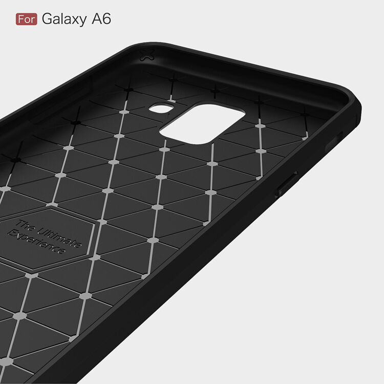 Műanyag tok csiszolt textúrával Samsung Galaxy A6 (2018) - fekete