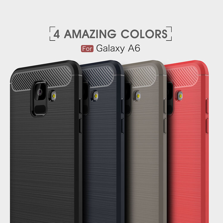 Műanyag tok csiszolt textúrával Samsung Galaxy A6 (2018) - fekete