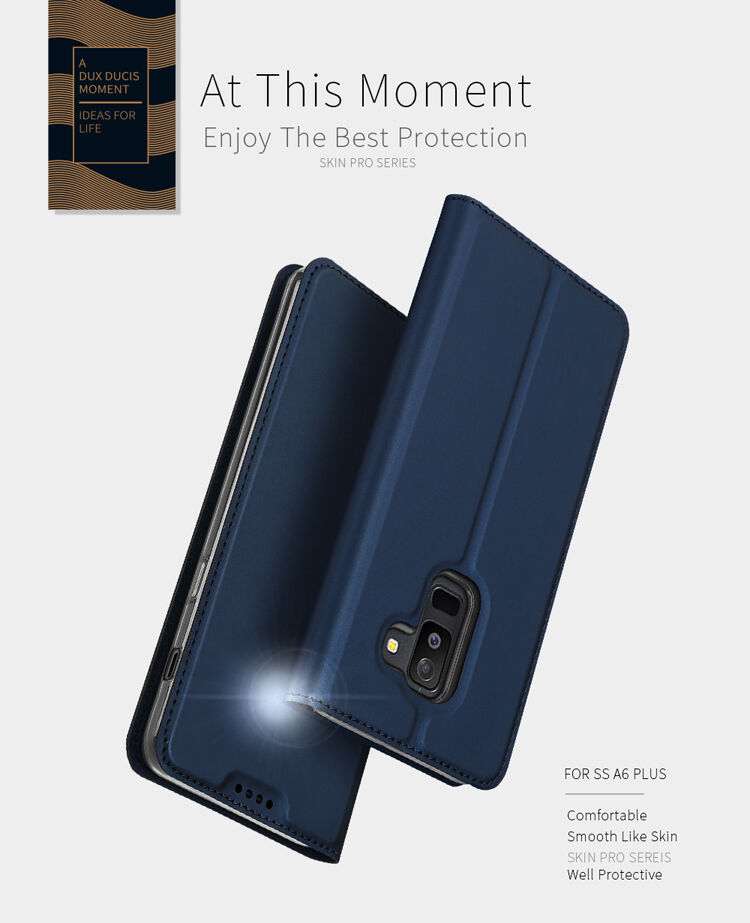 Dux Ducis Skin Pro flip cover tok Samsung Galaxy A6 Plus (2018) - sötétkék
