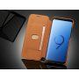 LC.Imeeke bőr flip cover tok Samsung Galaxy S9 - barna