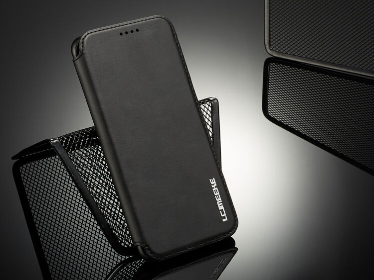 LC.Imeeke bőr flip cover tok Samsung Galaxy S9 - piros
