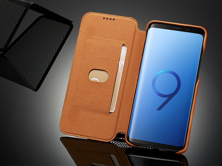 LC.Imeeke bőr flip cover tok Samsung Galaxy S9 - piros