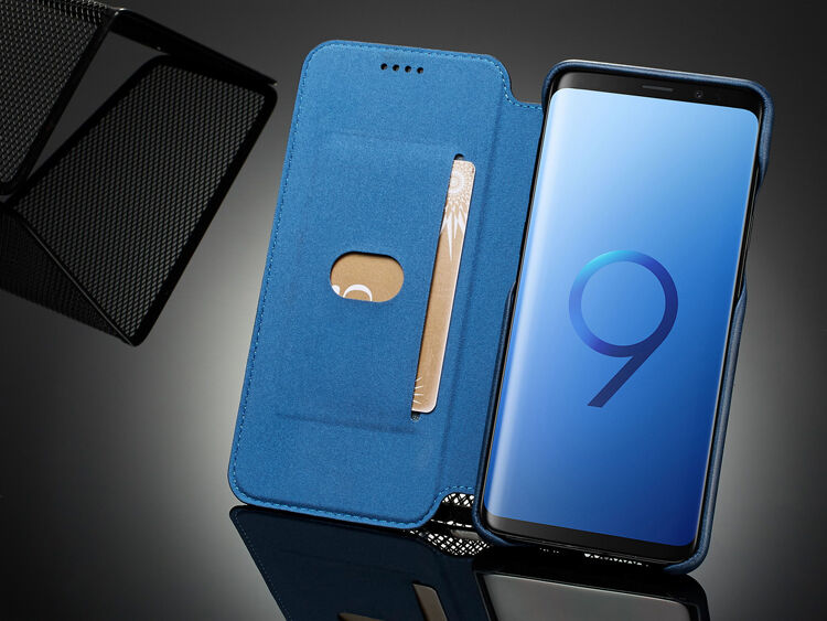 LC.Imeeke bőr flip cover tok Samsung Galaxy S9 - piros