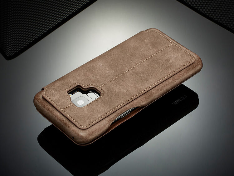 LC.Imeeke bőr flip cover tok Samsung Galaxy S9 - piros