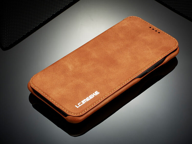 LC.Imeeke bőr flip cover tok Samsung Galaxy S9 - piros