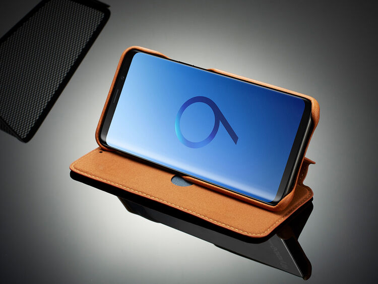 LC.Imeeke bőr flip cover tok Samsung Galaxy S9 - piros