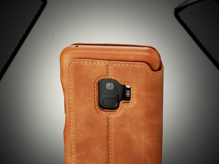 LC.Imeeke bőr flip cover tok Samsung Galaxy S9 - piros