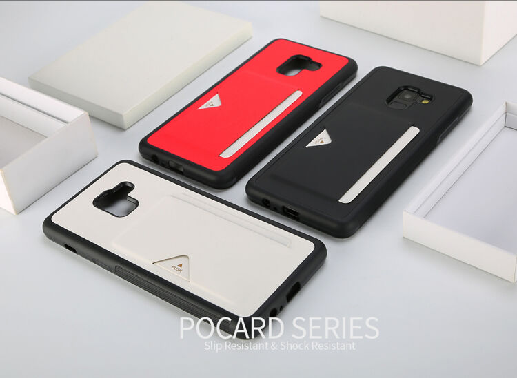 Dux Ducis Pocard bőr tok Samsung Galaxy A8 Plus (2018) - piros