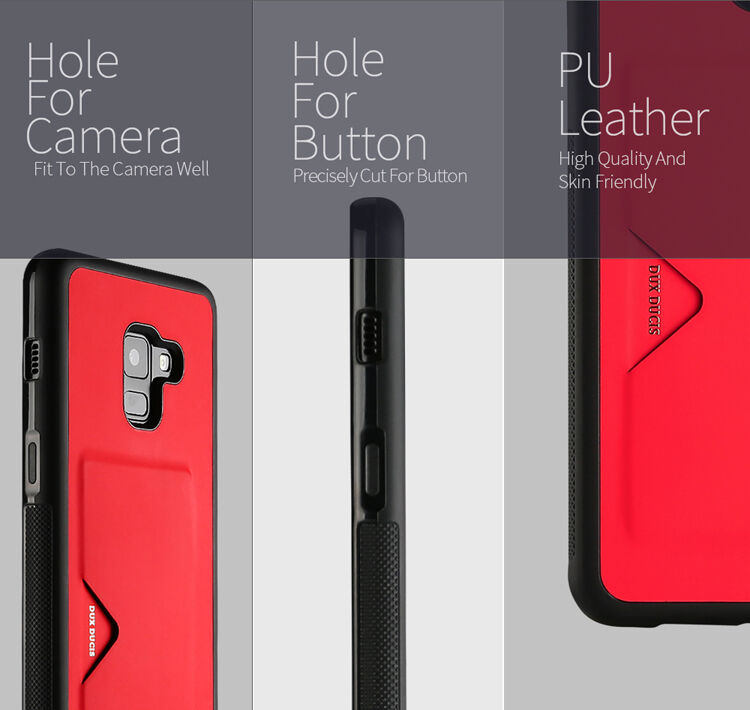 Dux Ducis Pocard bőr tok Samsung Galaxy A8 Plus (2018) - fehér