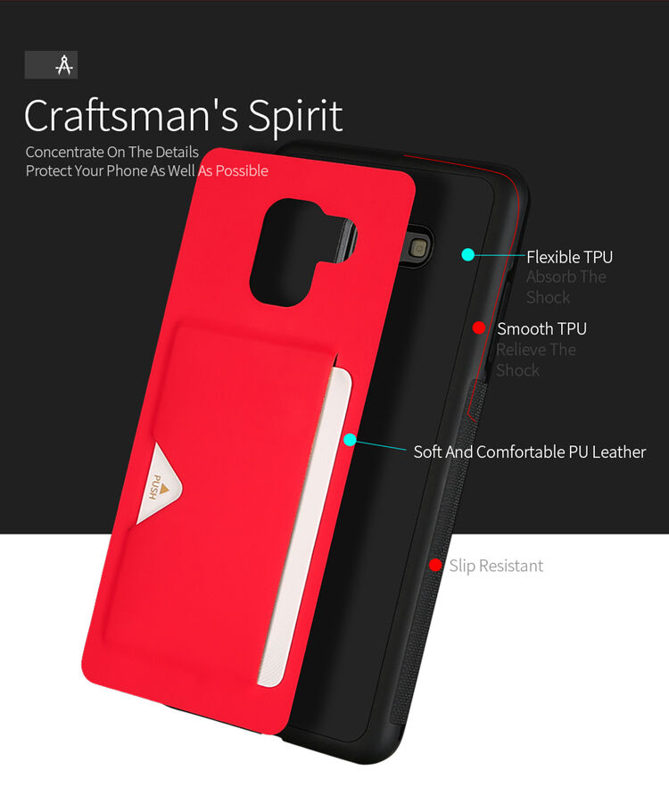 Dux Ducis Pocard bőr tok Samsung Galaxy A8 (2018) - piros