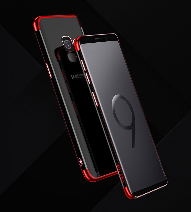 Sulada műanyag átlátszó tok kerettel Samsung Galaxy S9 - fekete