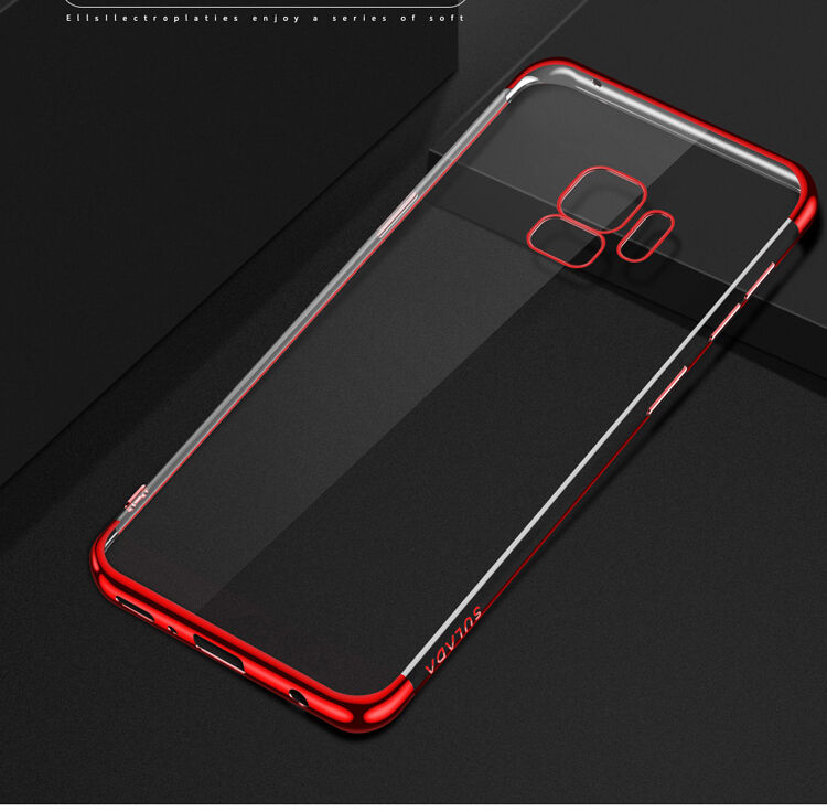 Sulada műanyag átlátszó tok kerettel Samsung Galaxy S9 - fekete