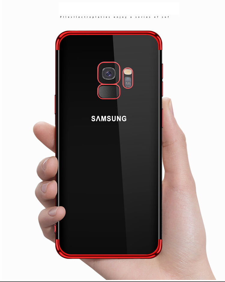 Sulada műanyag átlátszó tok kerettel Samsung Galaxy S9 - fekete