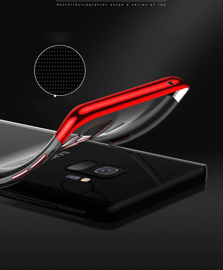 Sulada műanyag átlátszó tok kerettel Samsung Galaxy S9 - fekete