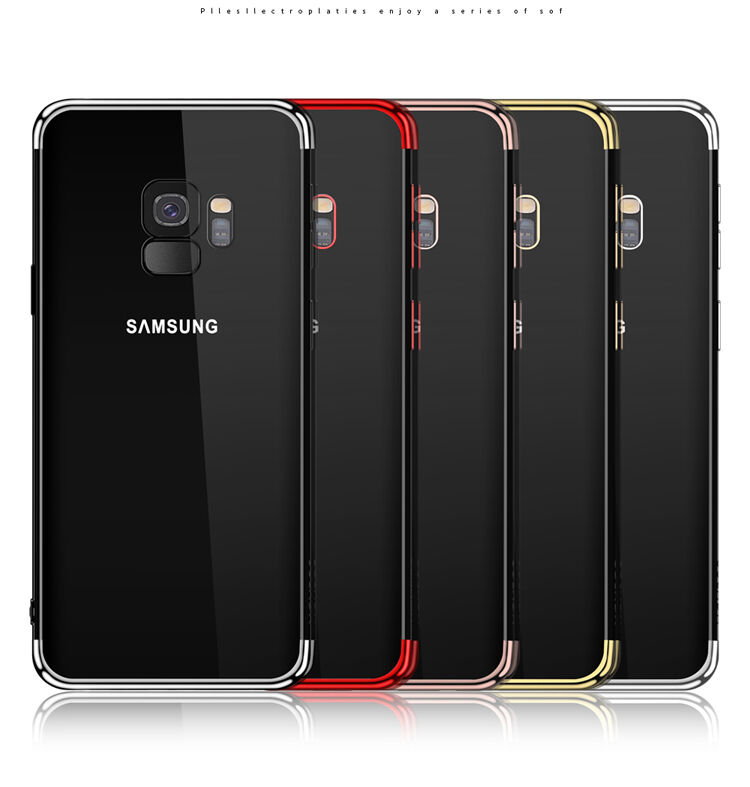 Sulada műanyag átlátszó tok kerettel Samsung Galaxy S9 - fekete