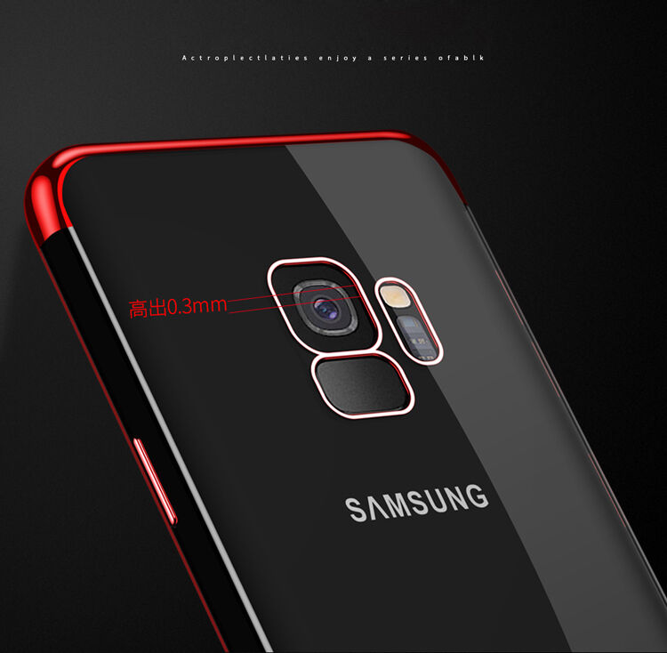 Sulada műanyag átlátszó tok kerettel Samsung Galaxy S9 - fekete