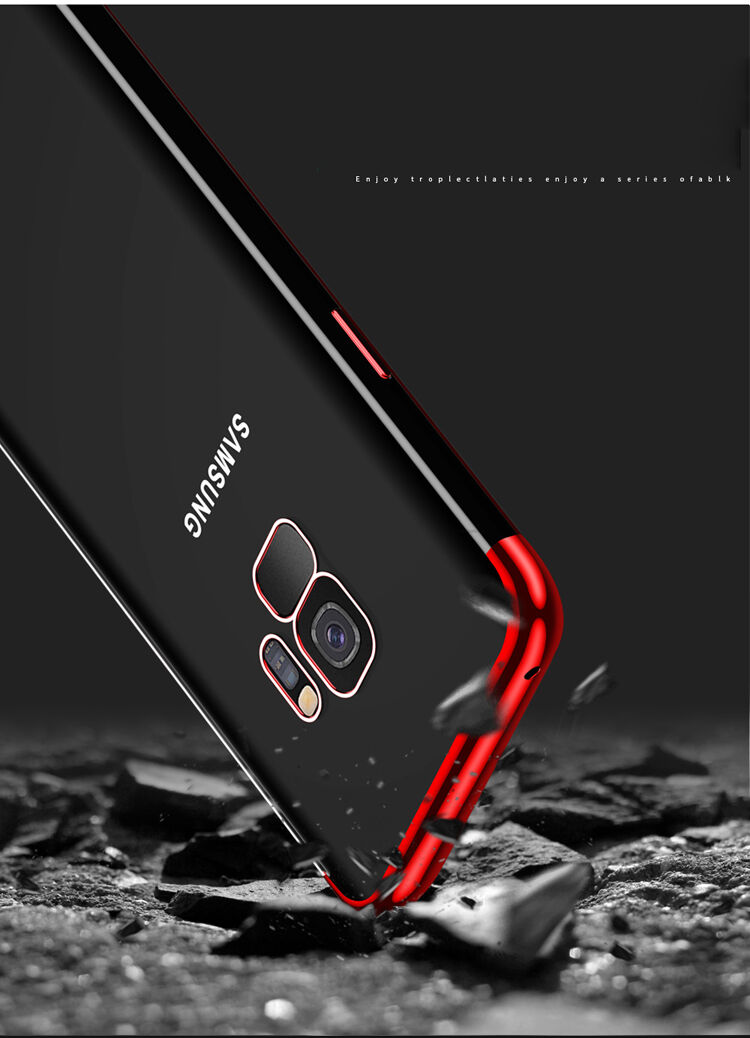 Sulada műanyag átlátszó tok kerettel Samsung Galaxy S9 - fekete