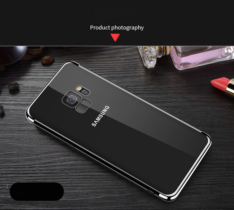 Sulada műanyag átlátszó tok kerettel Samsung Galaxy S9 - fekete