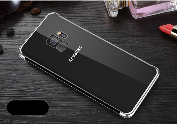 Sulada műanyag átlátszó tok kerettel Samsung Galaxy S9 - fekete