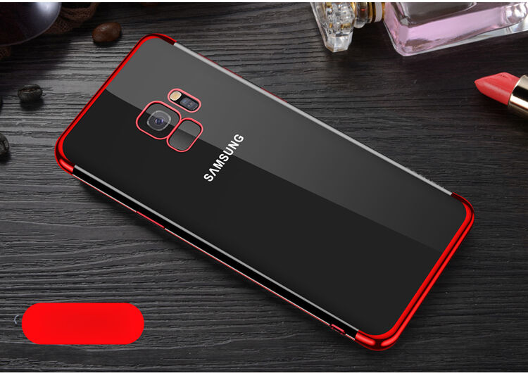 Sulada műanyag átlátszó tok kerettel Samsung Galaxy S9 - fekete