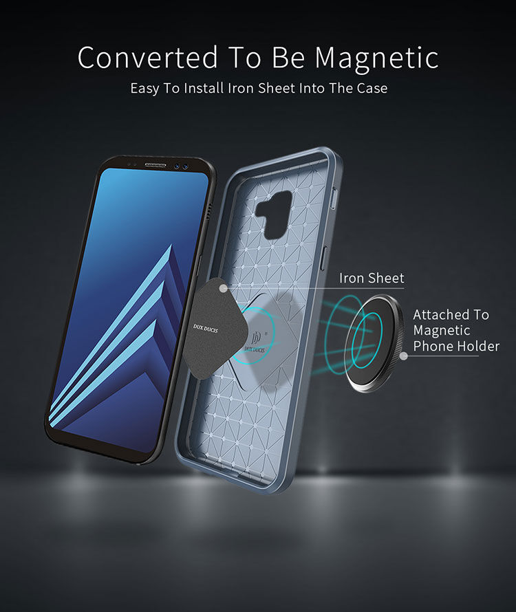 Dux Ducis S tok csiszolt textúrával Samsung Galaxy A8 Plus (2018) - kék