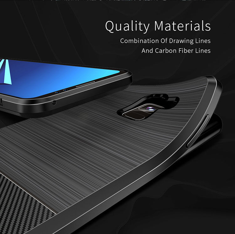 Dux Ducis S tok csiszolt textúrával Samsung Galaxy A8 Plus (2018) - kék