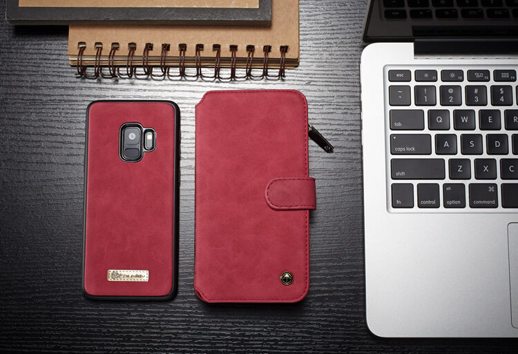 Caseme 2 az egyben pénztárcás tok Samsung Galaxy S9 - piros