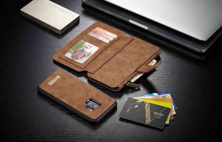 Caseme 2 az egyben pénztárcás tok Samsung Galaxy S9 - piros