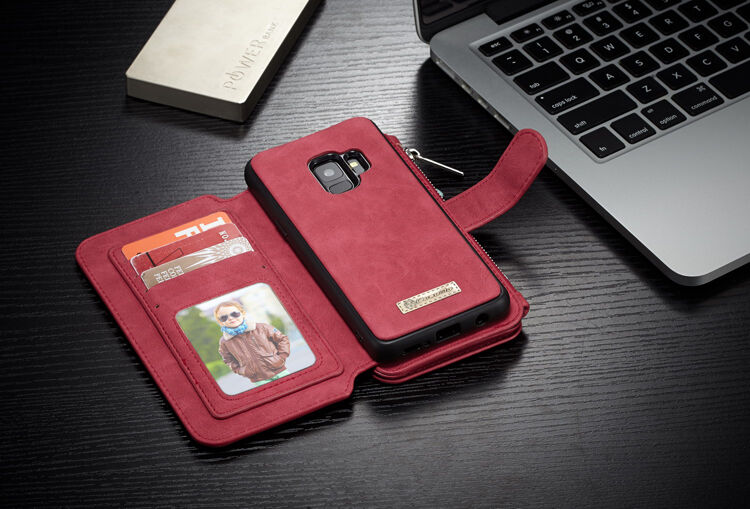 Caseme 2 az egyben pénztárcás tok Samsung Galaxy S9 - piros