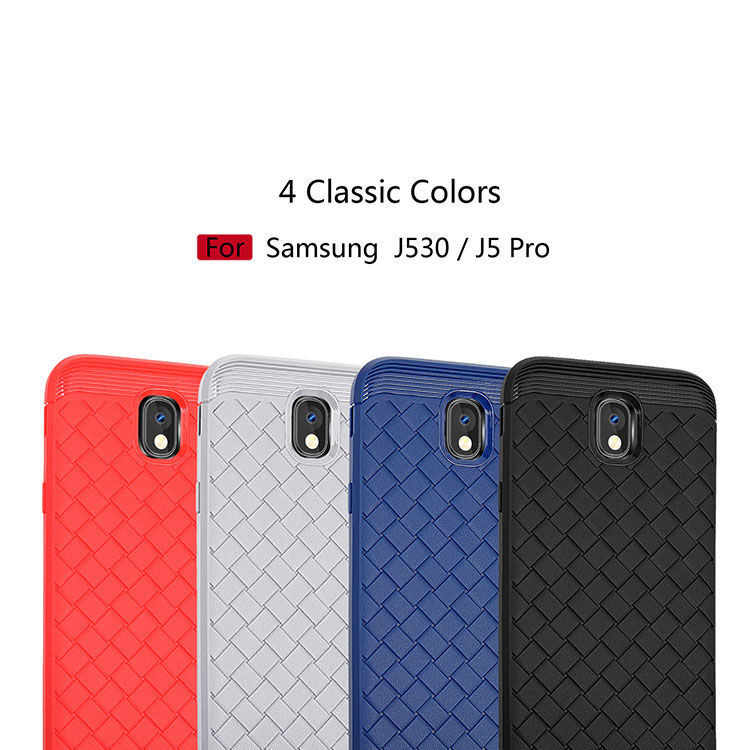 Műanyag tok fonott textúrával Samsung Galaxy J5 (2017) - piros