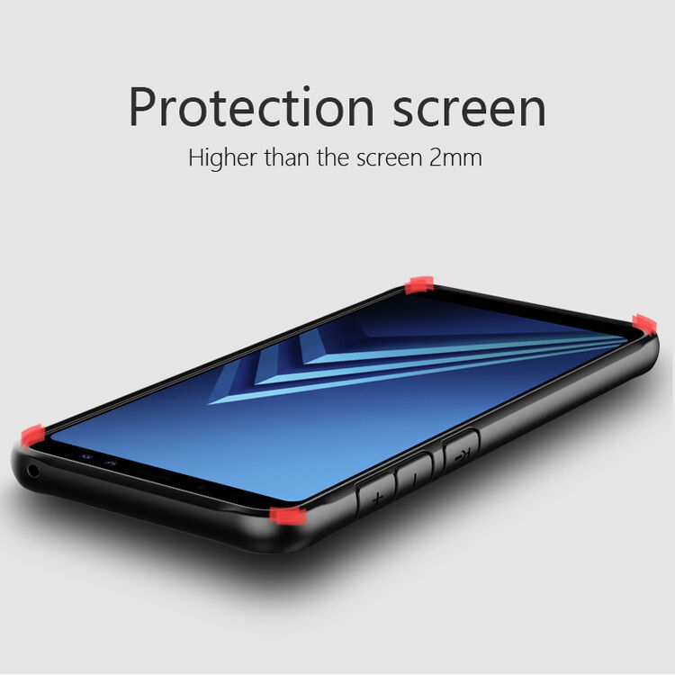 Ütésálló műanyag tok Samsung Galaxy A8 Plus (2018) - fekete