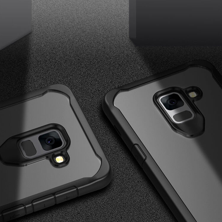 Ütésálló műanyag tok Samsung Galaxy A8 Plus (2018) - fekete Ütésálló műanyag tok Samsung Galaxy A8 Plus (2018) - fekete
