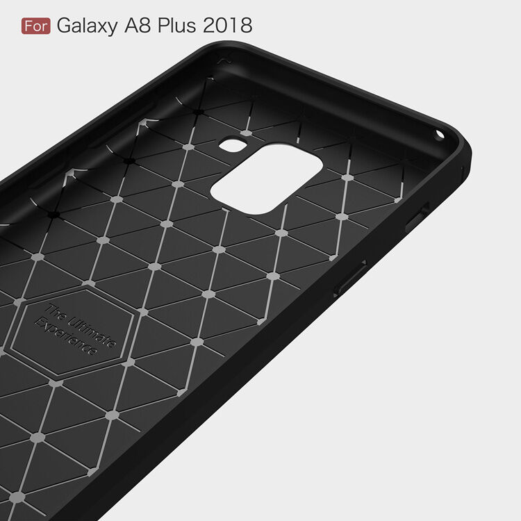 Műanyag tok csiszolt textúrával Samsung Galaxy A8 Plus (2018) - piros