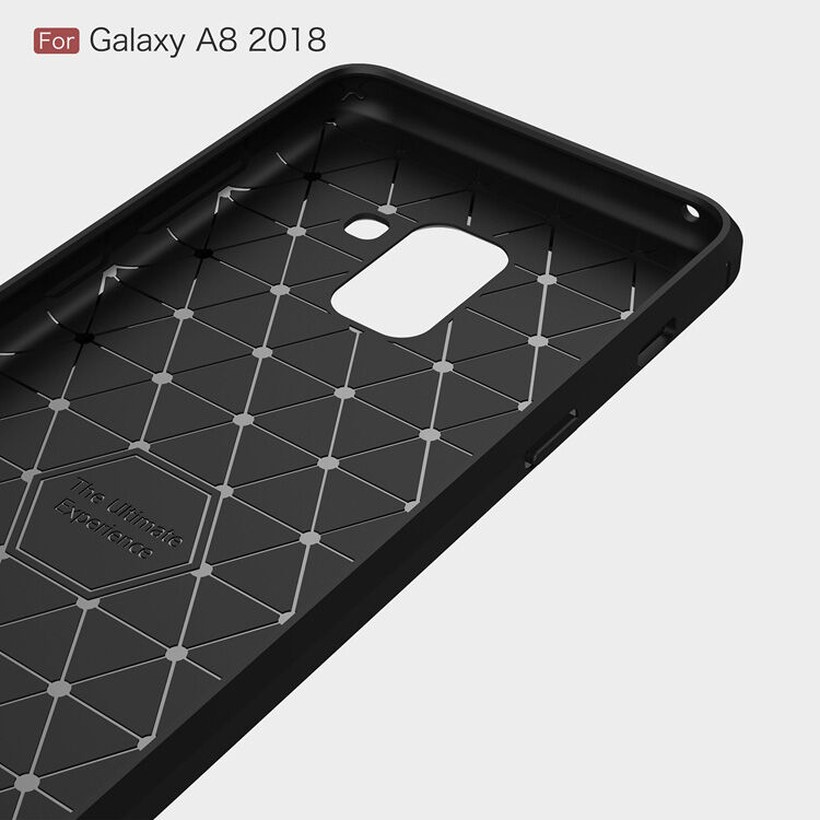 Műanyag tok csiszolt textúrával Samsung Galaxy A8 (2018) - piros