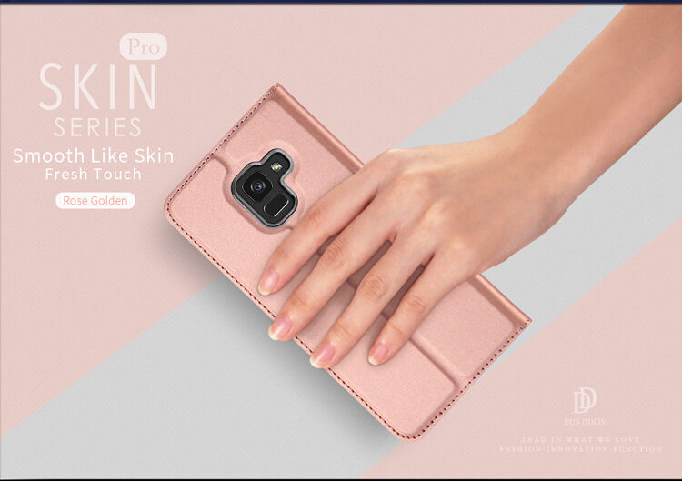 Dux Ducis Skin Pro flip cover tok Samsung Galaxy A8 (2018) - sötétkék