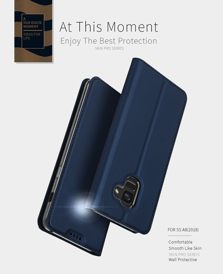 Dux Ducis Skin Pro flip cover tok Samsung Galaxy A8 (2018) - sötétkék