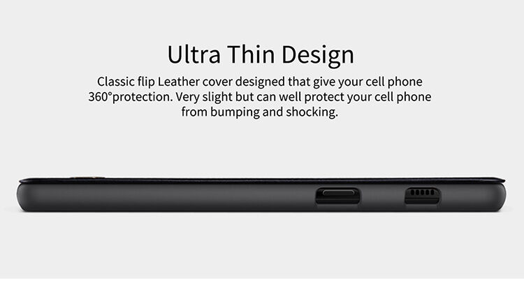 Nillkin Qin bőr flip cover tok Samsung Galaxy A8 (2018) - barna