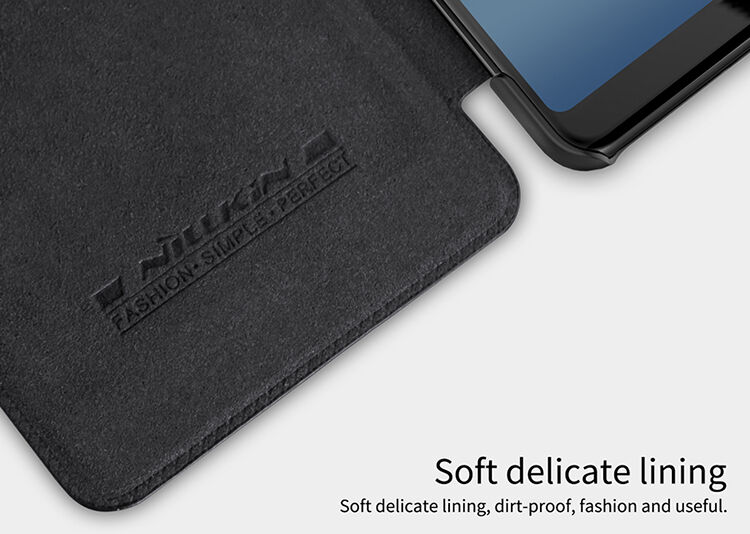 Nillkin Qin bőr flip cover tok Samsung Galaxy A8 (2018) - barna