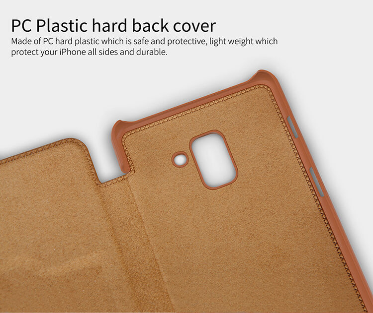 Nillkin Qin bőr flip cover tok Samsung Galaxy A8 (2018) - barna