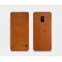 Nillkin Qin bőr flip cover tok Samsung Galaxy A8 (2018) - barna