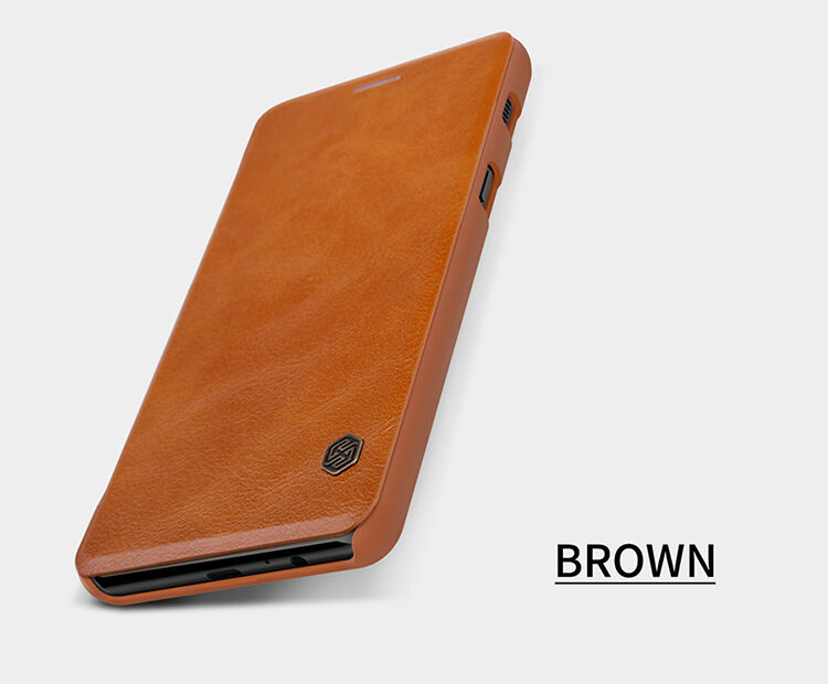 Nillkin Qin bőr flip cover tok Samsung Galaxy A8 (2018) - barna