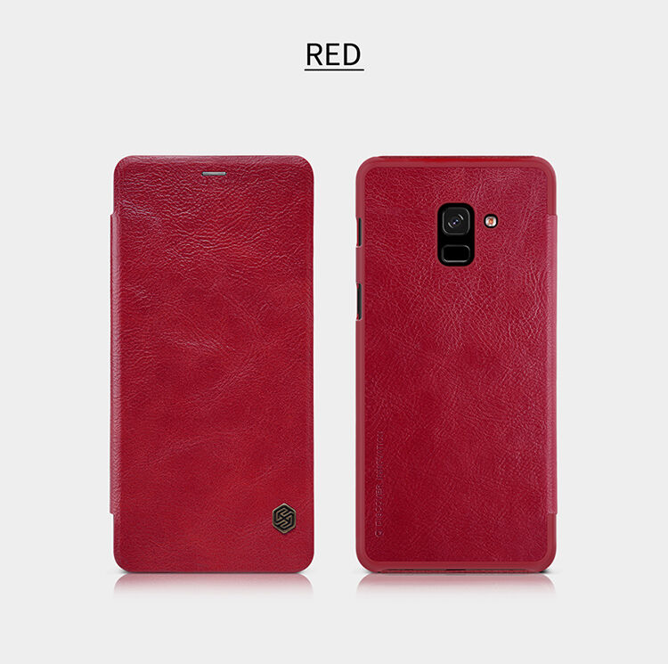 Nillkin Qin bőr flip cover tok Samsung Galaxy A8 (2018) - barna