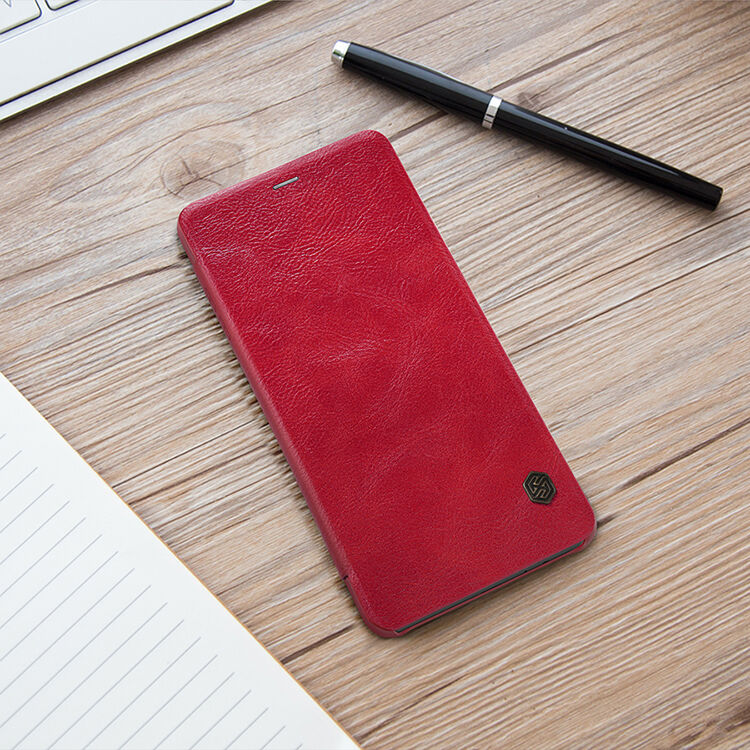 Nillkin Qin bőr flip cover tok Samsung Galaxy A8 (2018) - barna