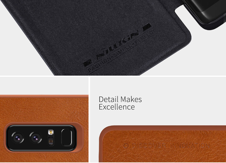 Nillkin Qin bőr flip cover tok Samsung Galaxy Note 8 - barna