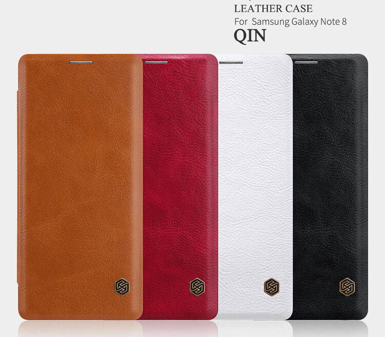 Nillkin Qin bőr flip cover tok Samsung Galaxy Note 8 - piros