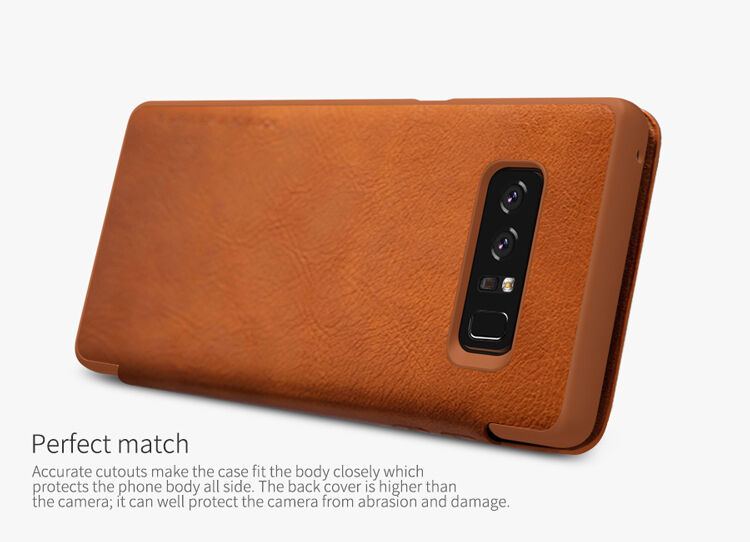 Nillkin Qin bőr flip cover tok Samsung Galaxy Note 8 - piros